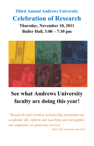 7:30 pm See what Andrews University faculty are doing this year!
