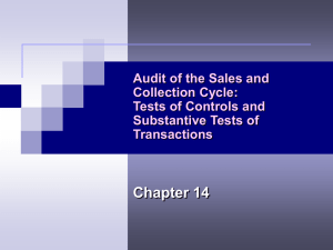 Chapter 14 – Audit of the Sales and Collection Cycle