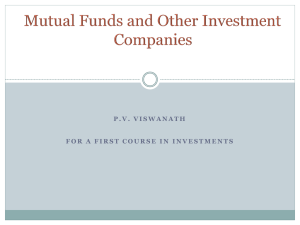 Mutual Funds and Other Investment Companies (Chapter 4)