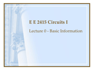 E E 2315 Circuits I Introduction - The University of Texas at Arlington