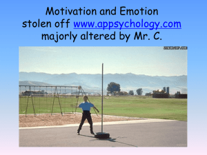 Motivation and Emotion stolen off www.appsychology.com majorly