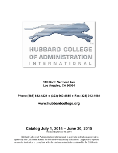 School Catalog - Hubbard College of Administration