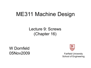 ME311 Machine Design - Fairfield Faculty