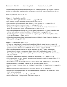 Economics 1 Fall 2015 Unit 3 Study Guide
