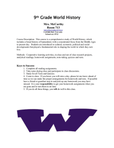 9th Grade World History - PVS