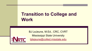 Transition to College and Work
