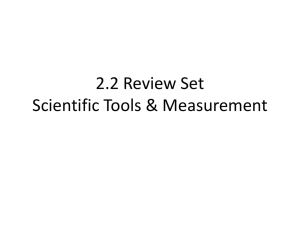 2.2 Review Set Scientific Tools & Measurement