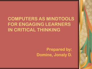 COMPUTERS AS MINDTOOLS FOR ENGAGING LEARNERS IN