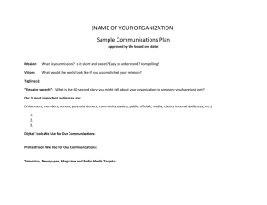 Sample communications plan template