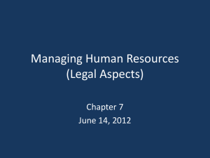 Managing Human Resources (Legal Aspects)