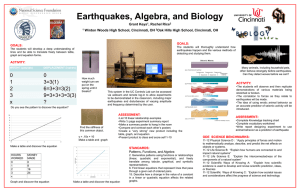 Project 6 Classroom Implementation Plan Posters: Earthquakes
