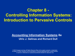 Chapter 8 - Controlling Information Systems