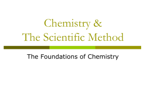 Chemistry and the Scientific Method