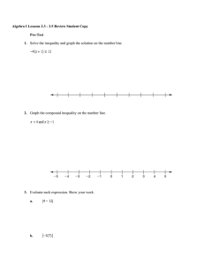 Algebra I Lessons 2.3 - 2.5 Review Student Copy