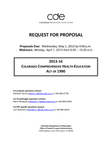 2013-2014 Comprehensive Health Education – Request for Proposal