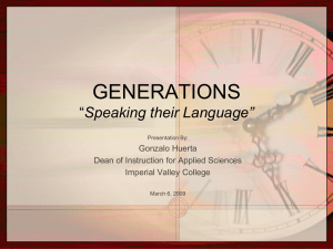 GENERATIONS “Speaking their Language”