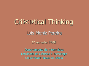 Pensamento Crítico - SSDI - Universidade Nova de Lisboa