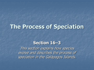 Section 16–3 The Process of Speciation