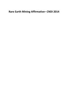 Rare Earth Mining Aff & Neg --- CNDI 2014