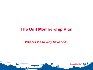 Unit Membership Plan Training