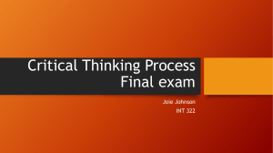 Critical Thinking final exam