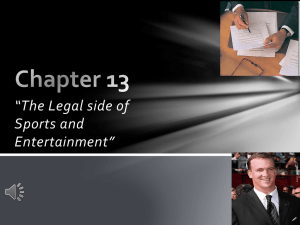 Chapter 13 How do laws impact sports - S-EMarketing
