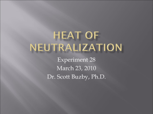 Experiment 28 - Heat of Neutralization
