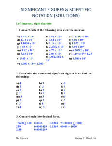 2.01) More Significant Digits Worksheets (Solutions)