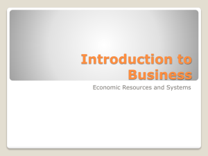 Introduction to Business Economic Resources and Systems