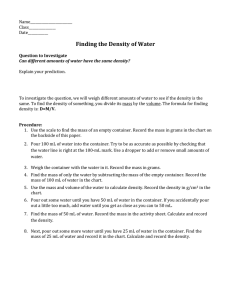 Water Density - Odyssey Charter School