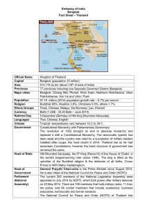 Fact Sheet - Thailand - The Ministry of External Affairs