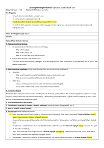 Lesson planning Performa- copy and use for each text Class/ Year