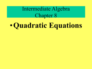 Intermediate Algebra Chapter 9