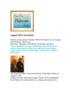 August 2012 Newsletter - Santa Cruz Water Color Society