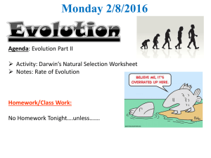 Student Notes Week 6 Rates and Evidence of Evolution