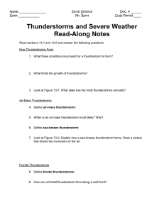 Thunderstorms and Severe Weather Read-Along Notes