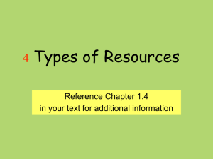 4 Types of Resources 3 Economic Questions