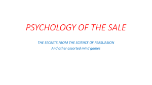 PSYCHOLOGY OF THE SALE