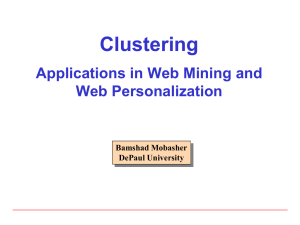 Clustering Applications in Web Mining, User