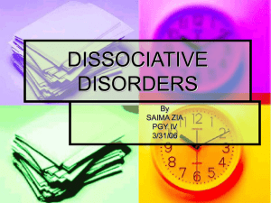 dissociative disorders - Association for Academic Psychiatry