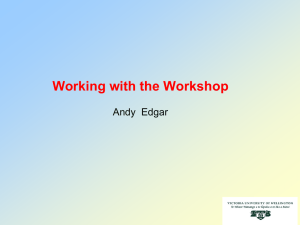 Working with the workshop