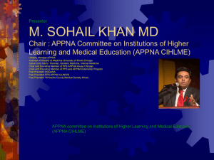 APPNA committee on Institutions of Higher Learning and Medical