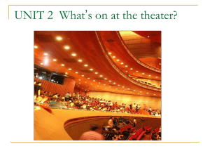 UNIT 2 What's on at the theater?