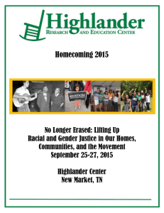 2015 Program_FINAL - Highlander Research and Education Center