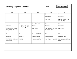 Chapter 6 Assignment Calendar