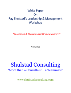 Description: Ray Shulstad's Leadership & Management Workshop