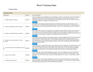 Word 7 Training Tasks
