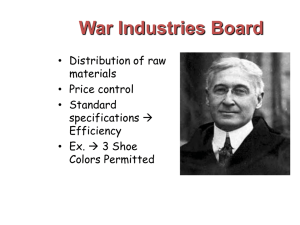 War Industries Board - Nutley Public School District