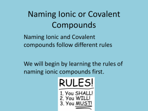 Naming Ionic or Covalent Compounds
