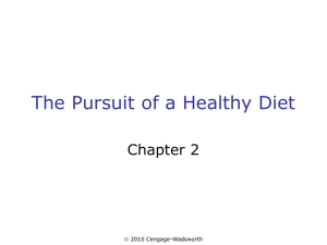 The Pursuit of a Healthy Diet